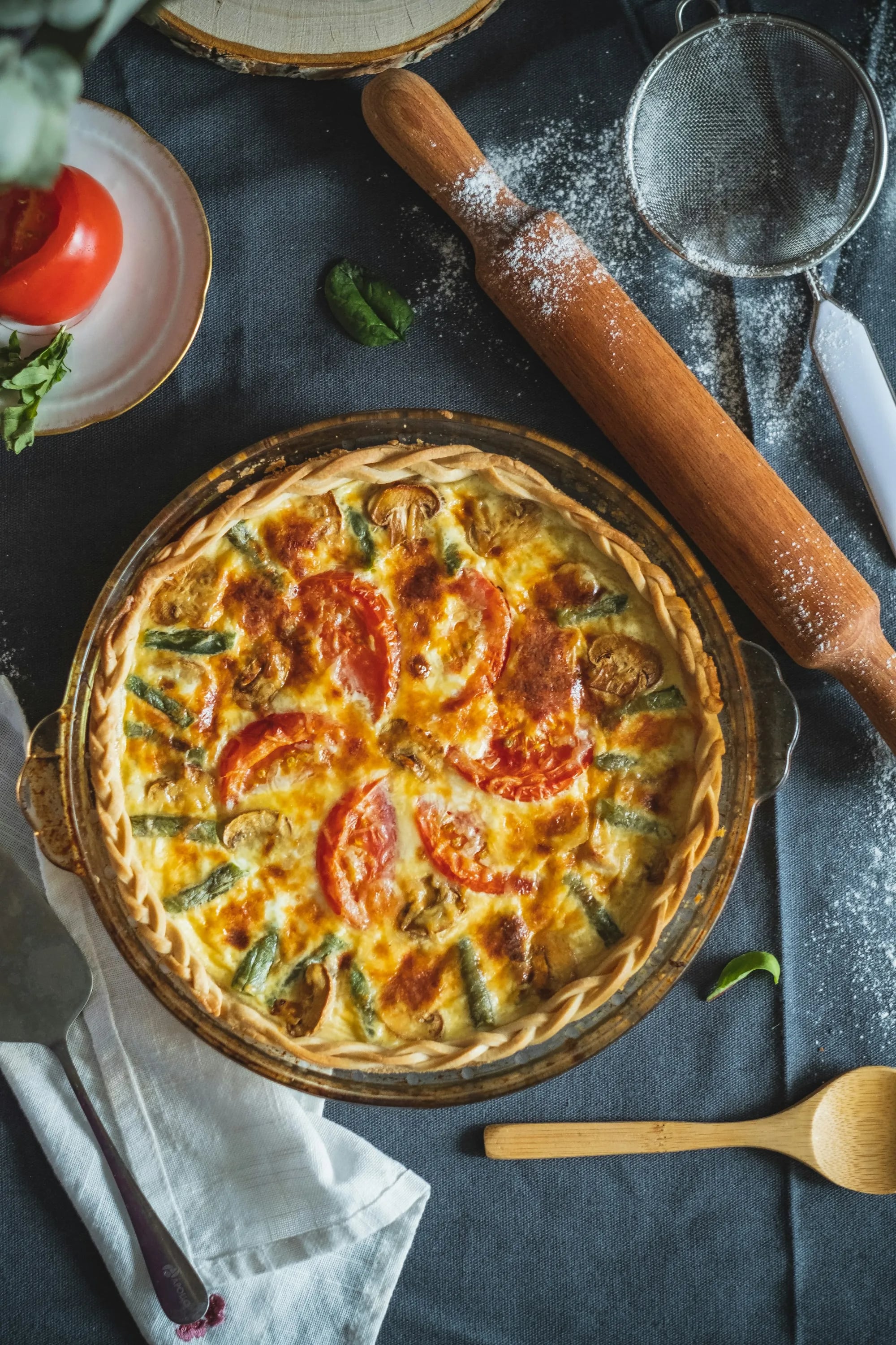 Tarta de verduras con tomate